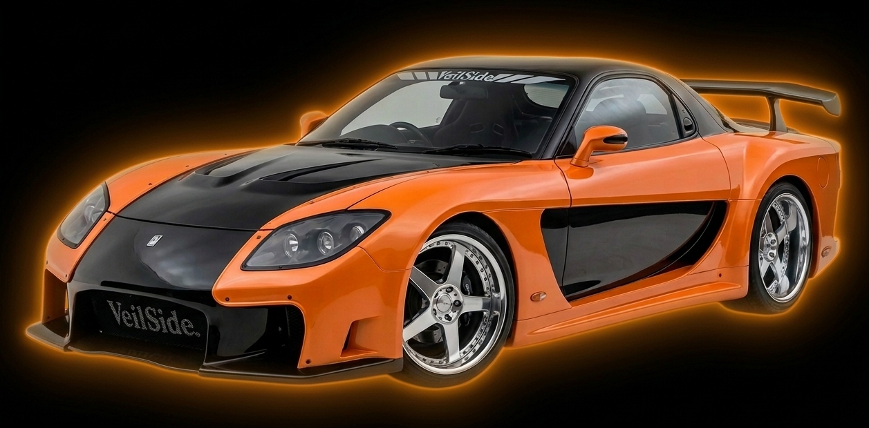 mazda rx7 iconique apartenant a Han dans Fast and Furious Tokyo Drift, dans le film elle est concidérée comme un bijoux du drift
